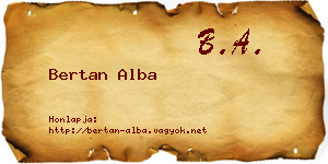 Bertan Alba névjegykártya